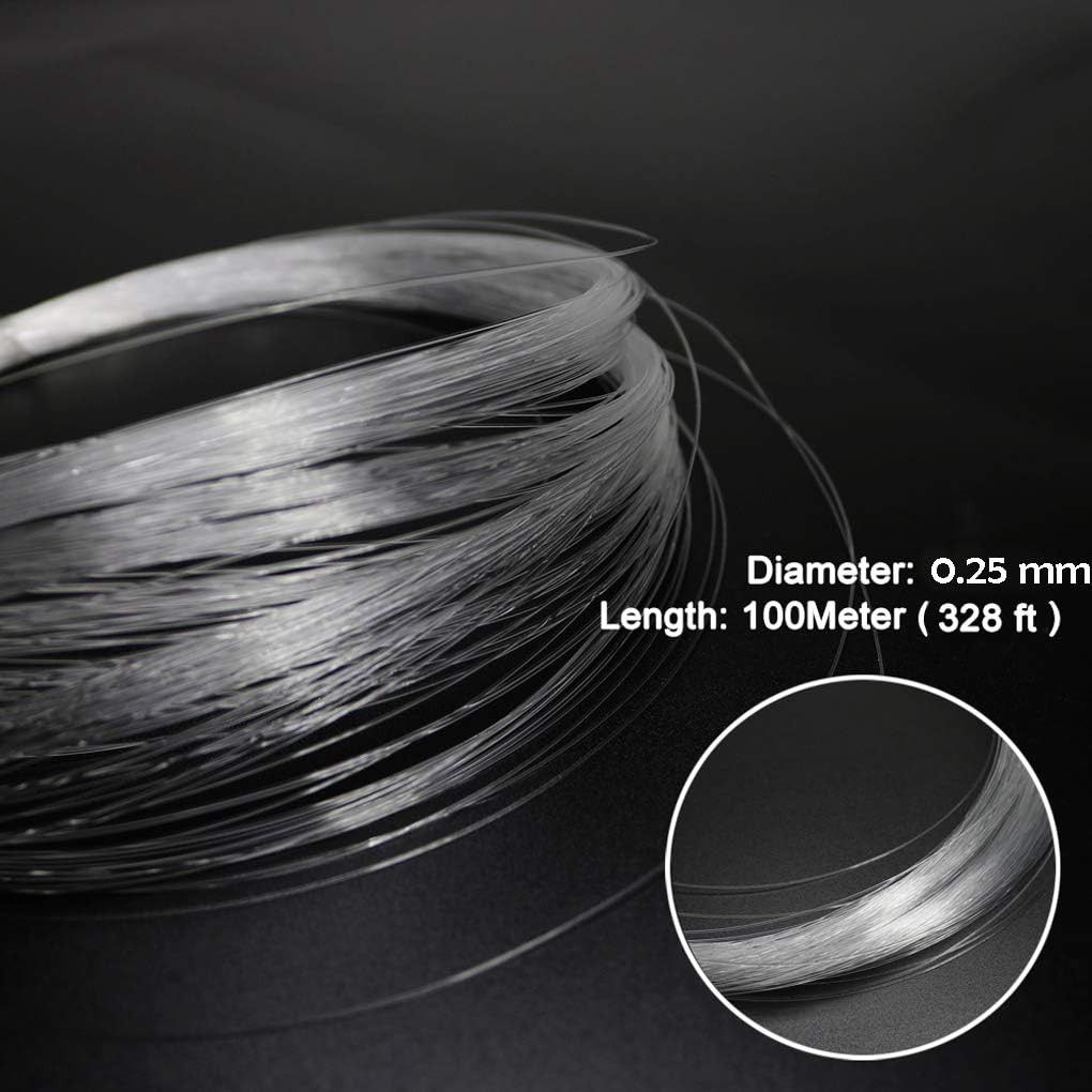 AZIMOM PMMA Plastic End Glow Fiber Optic Cable 0.25Mm(0.01Inch) 100M(328Ft)/Roll