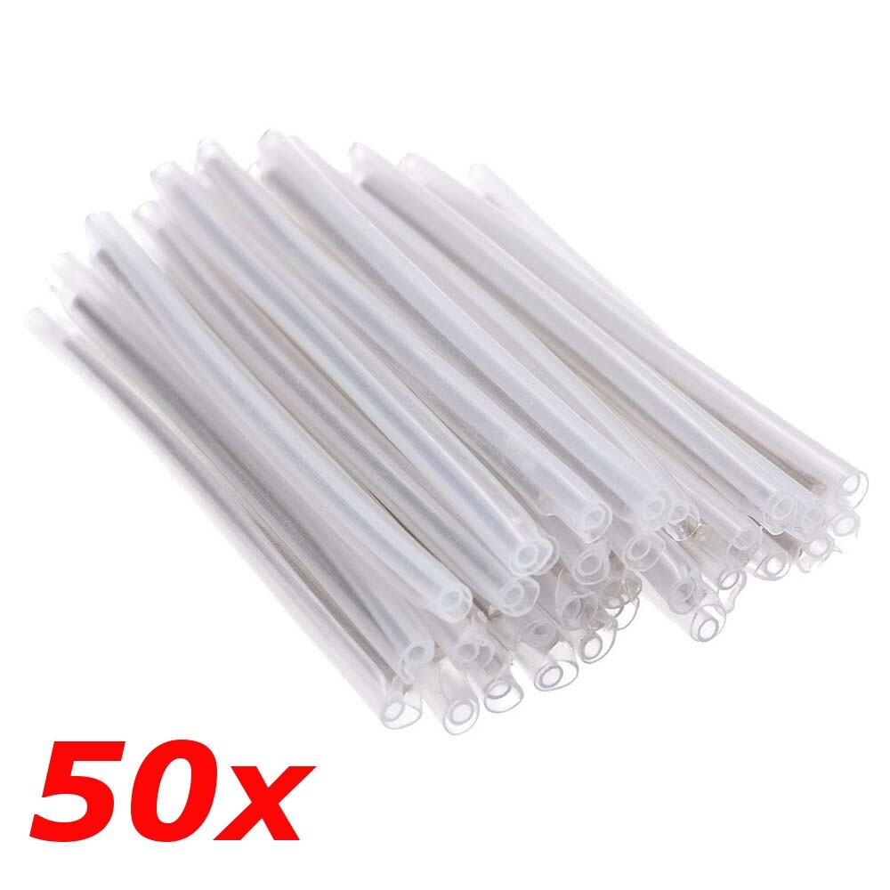 50 Pack – 40mm x 1mm (2mm OD) Fiber Optic Splice Protector Sleeves Tube Pigtail