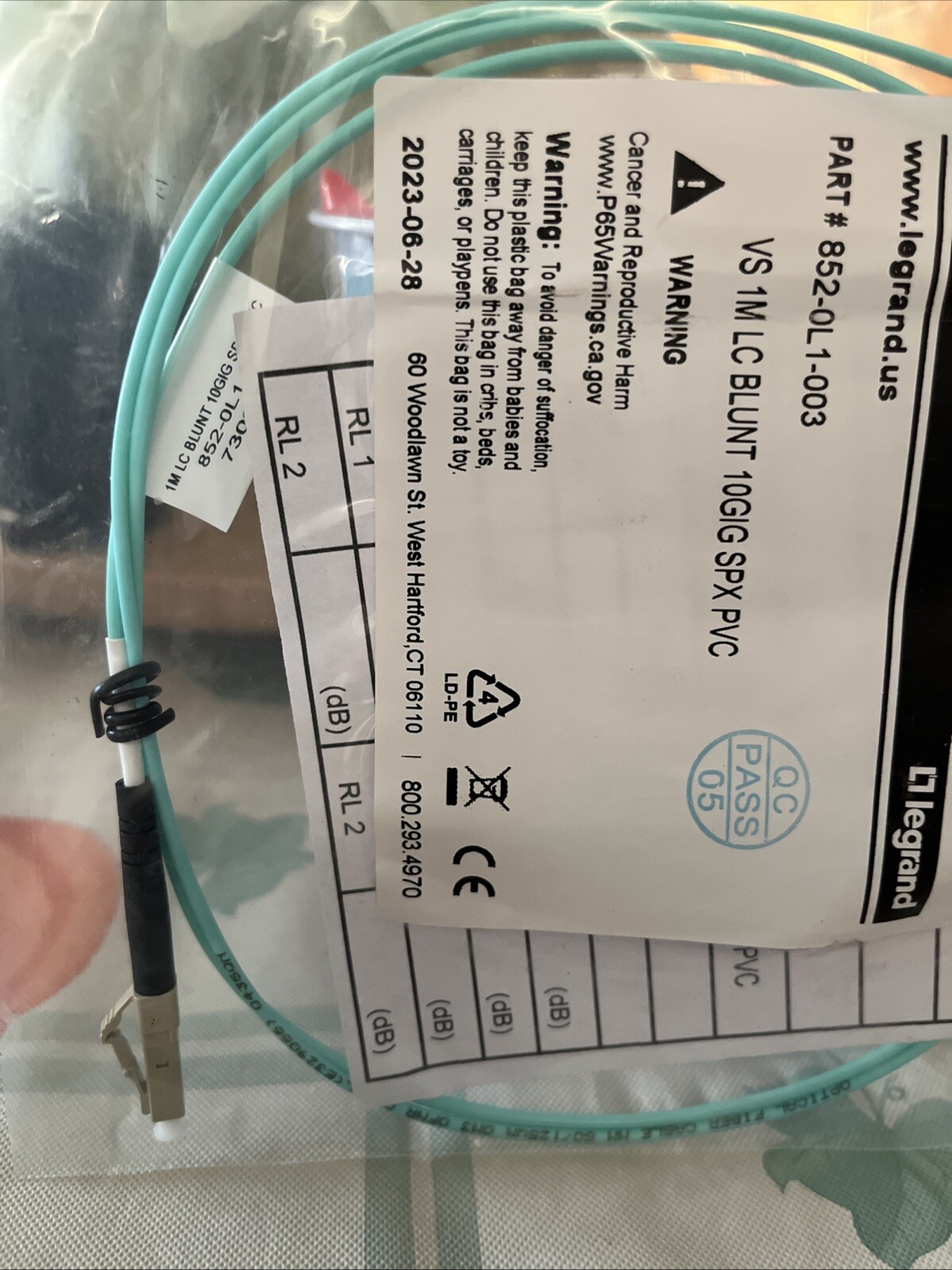 VS 1M LC BLUNT 10GIG SPX PVC