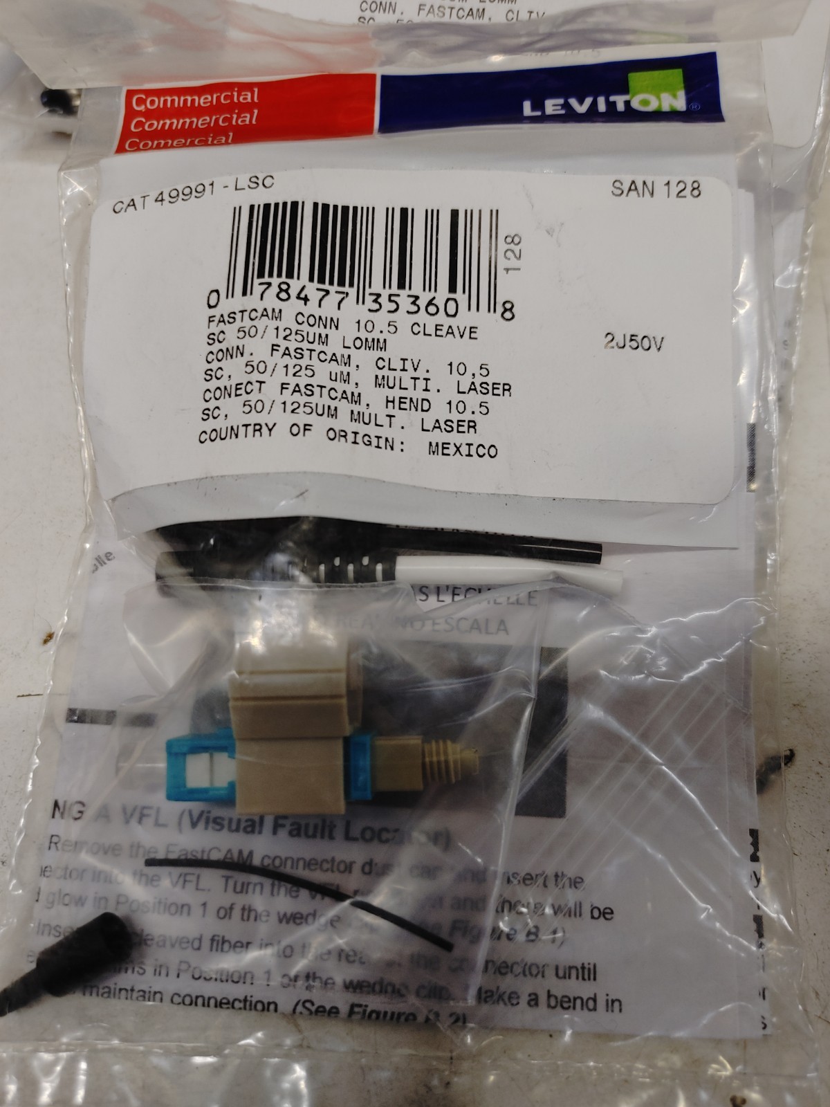 🔥 Leviton 128-49991-LSC FastCAM SC Connector 50/125µm LOMM Multimode Lot of 10