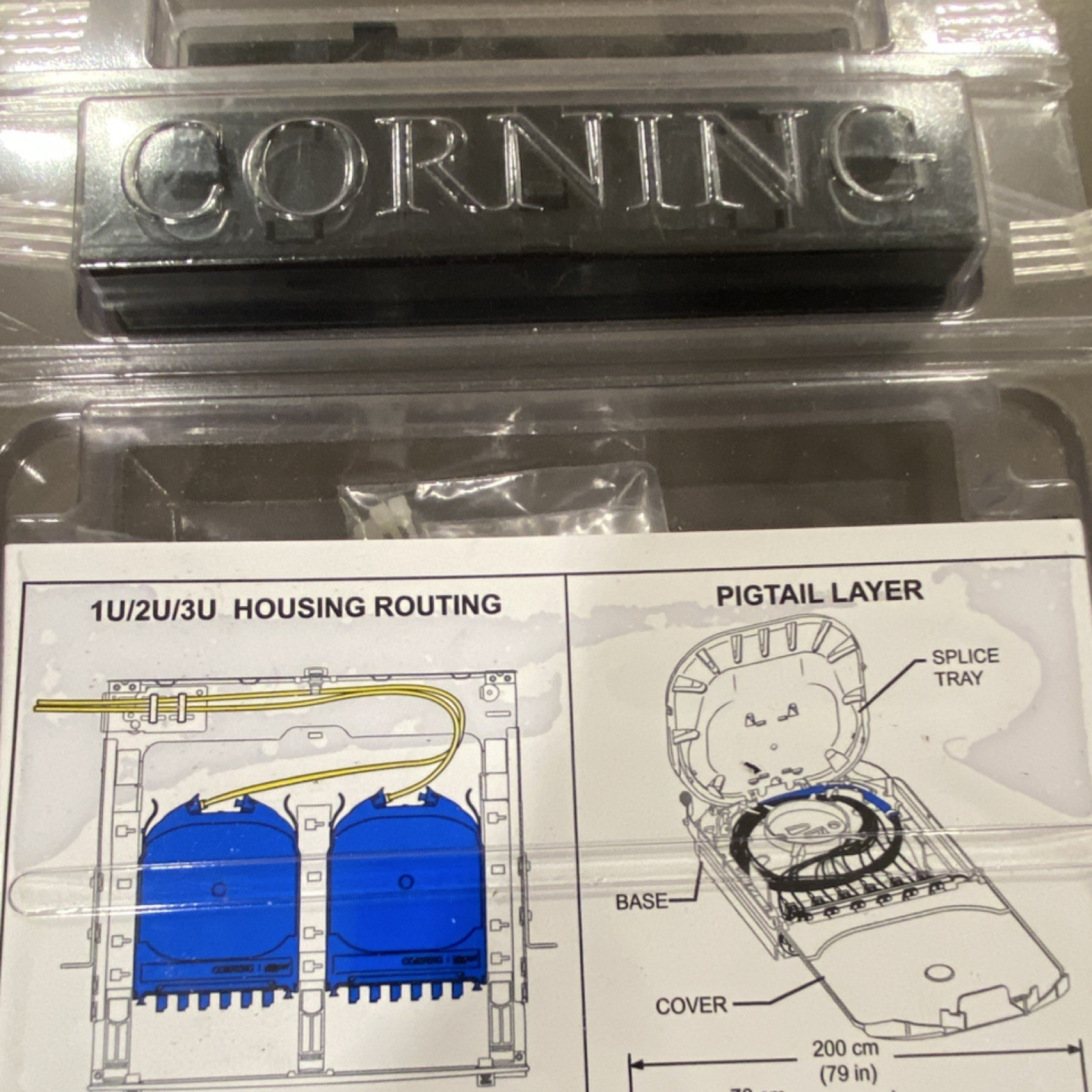 Corning CCH-CF Fiber Optic Pigtail Cassette Kit 200 cm (79 in) Black