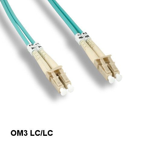 KNTK 6ft OM3 LC/LC 10Gb Multi-Mode Fiber Cable 50/125 Aqua Duplex OFNR Ethernet