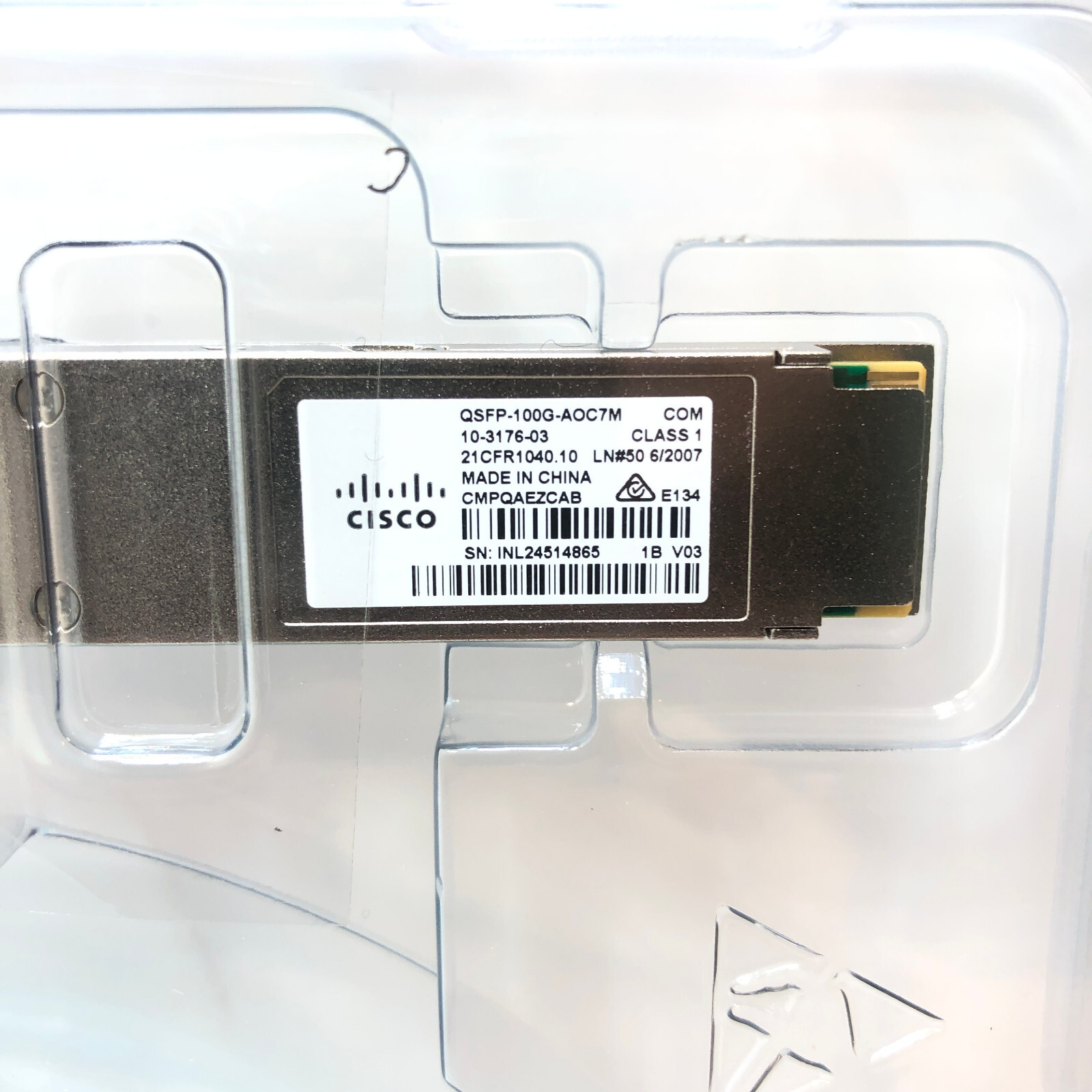 NEW Cisco QSFP-100G-AOC7M 100GB Active Optical Cable 7m 10-3176-03 Genuine
