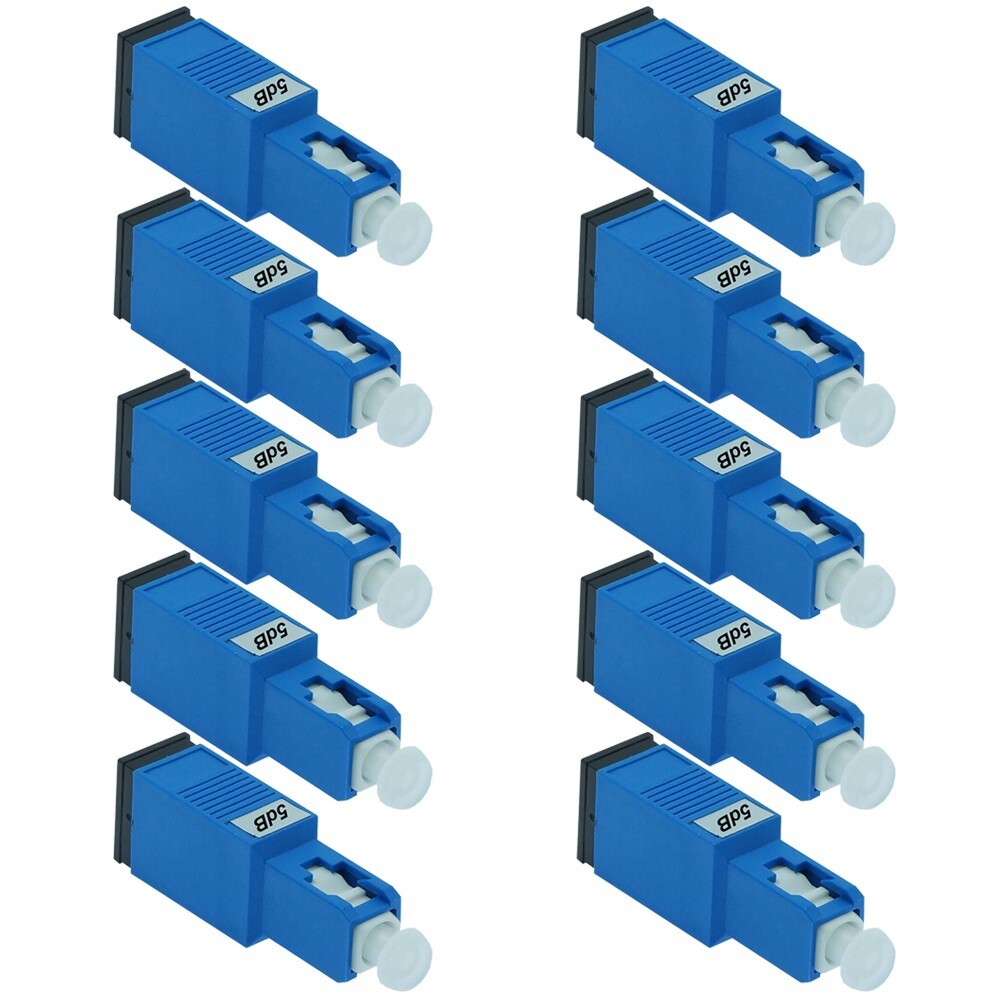 10x 5dB SC UPC Connector Fiber Optic Optical Attenuator Single Mode Plastic Blue