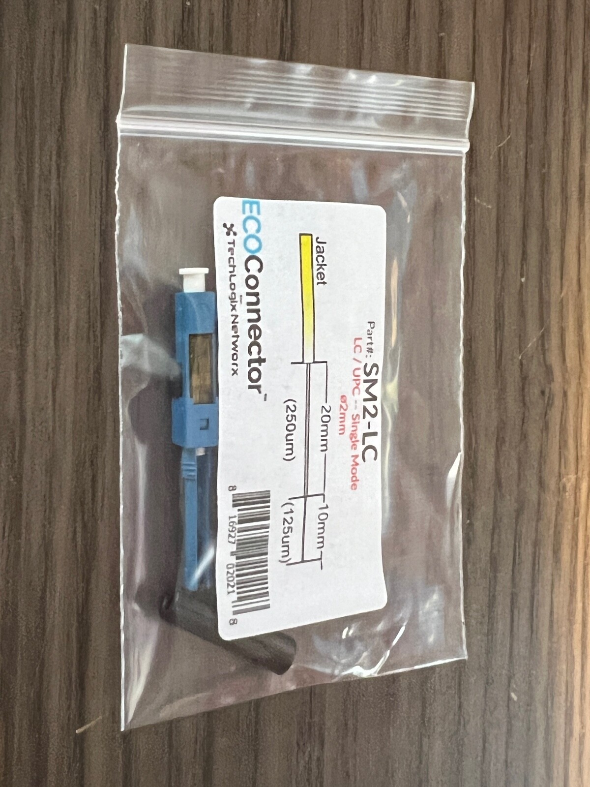 Lot of 5 TechLogix Networx ECOConnector Single-Mode Zip-Cord LC Fiber Optic Conn