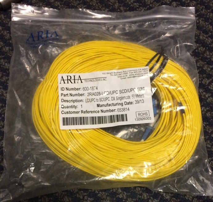 Aria Technologies 600-1874 DX Singlemode Fiber Optic LC/UPC to SC/UPC 50 Meters