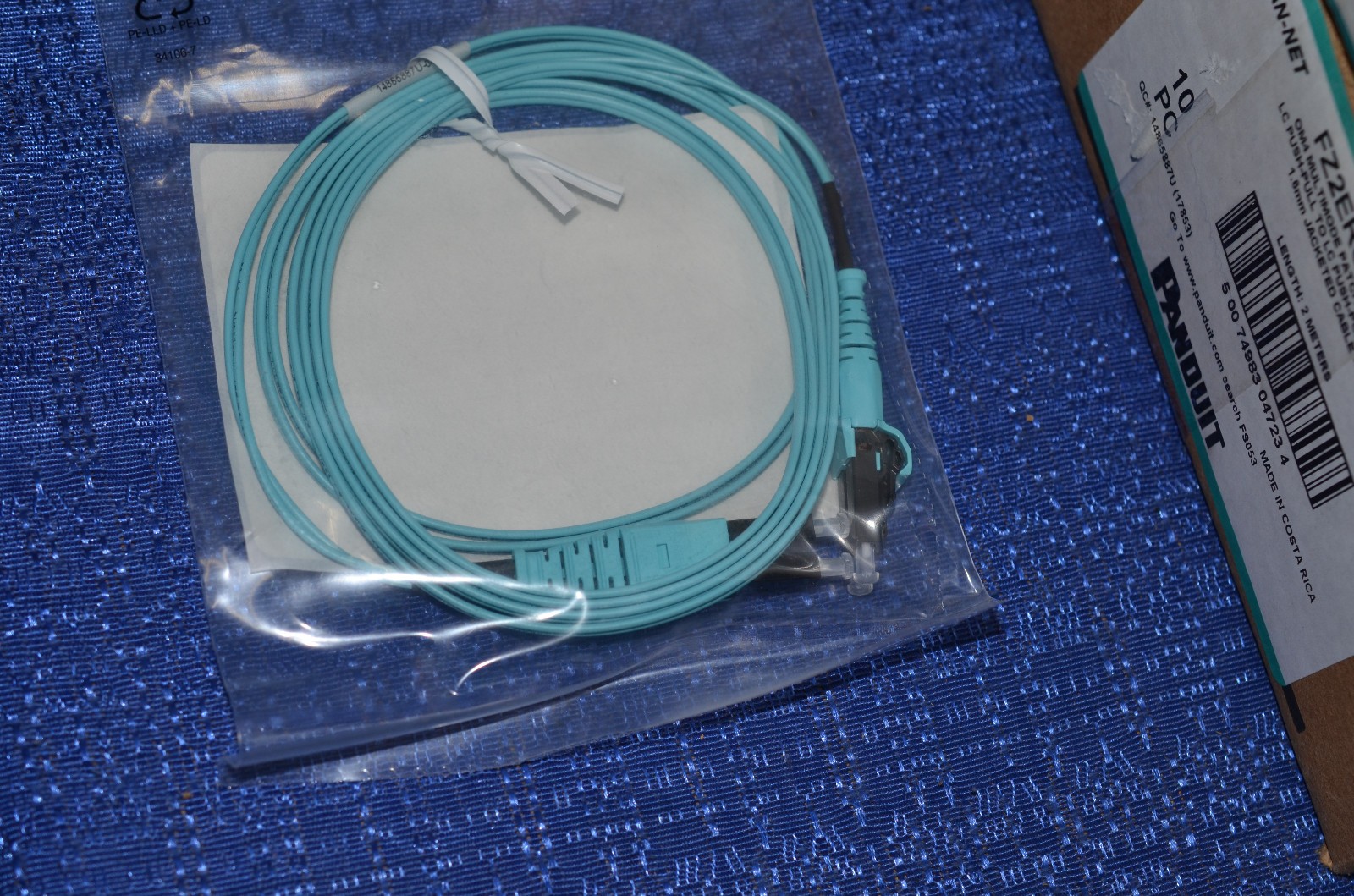 lot of 100 Panduit fiber optic cable FZ2ERQ1Q1ONM002 2 meter cables patch cord