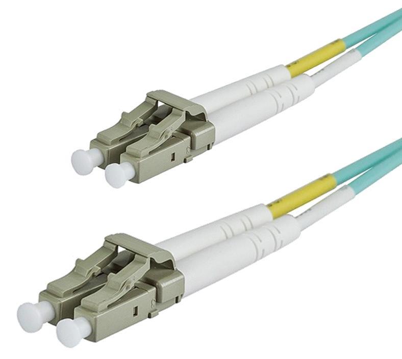 3FEET OM4 50/125 LC to LC DLX 2.8mm FIBRE OPTIC DUPLEX PATCH CABLE – AQUA UK