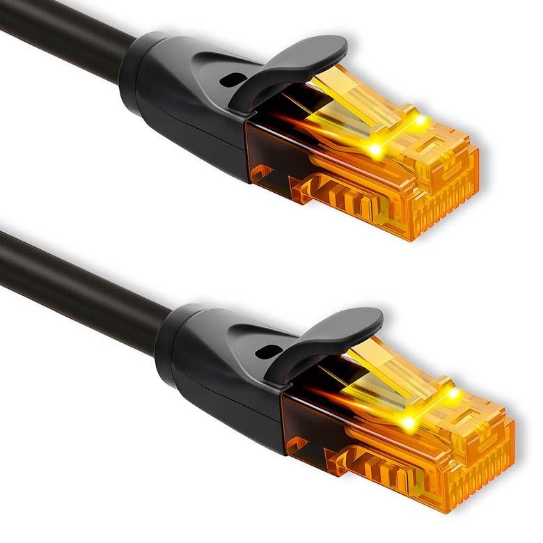 QOLTEC Patch Cable CAT6 25m for Computer, 2 x RJ-45 1Gbps, Gold Plated