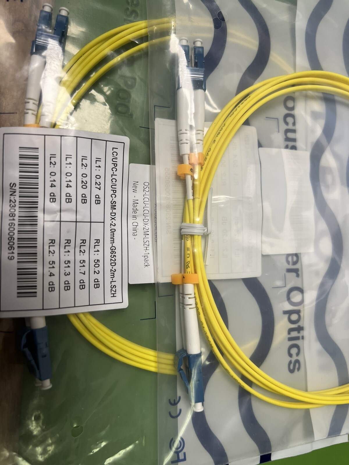 Flypro OS2 LC-LC SM DX 2.0mm LSZH G652D 2M Fiber Optic Patch Cables, 1-20 Lot