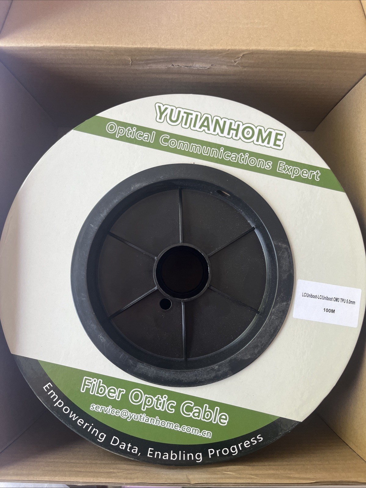 330Ft Outdoor Armored LC-LC Fiber Patch Cable, Duplex Multimode 40Gb OD-5mm
