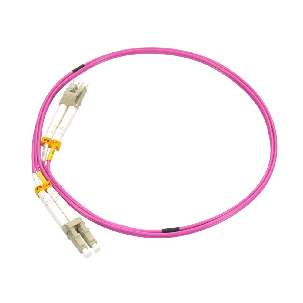 10 Pack of 7m LC/UPC-LC/UPC OM4 Multimode Duplex OFNR 2.0mm Erika Violet Fiber O