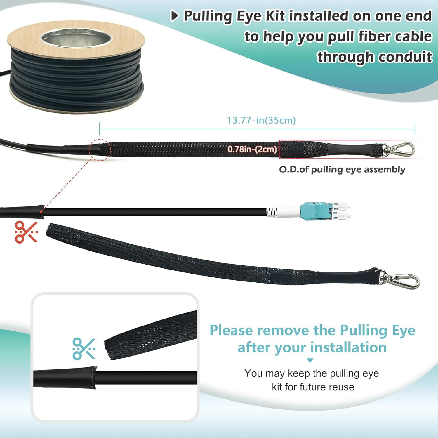 200Ft Outdoor Armored LC to LC Multimode Fiber Patch Cable, 40Gb/10Gb