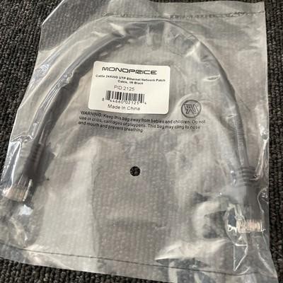 (22) Monoprice PID: 2125 Cat5E 24awg Utp Ethernet Network Patch Cable 1 Ft Black