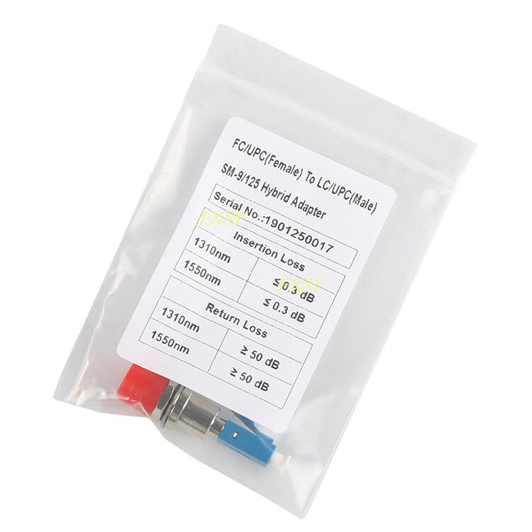 FC/UPC Female to LC/UPC Male SM MM Hybrid Fiber Optical Adapter Optic Converter