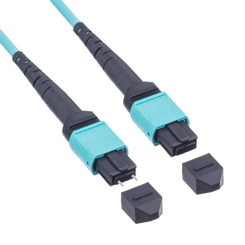Fiber Optic Patch Cord MPO Male to MPO Female OM3 Cable Type B 8 / 12 Core lot