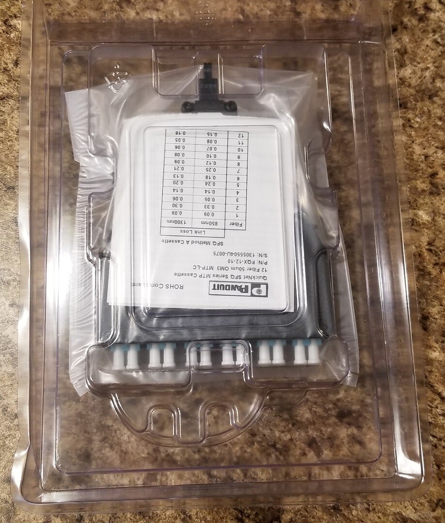PANDUIT FQX-12-10 Pan-Net 6 LC Duplex Adapters – 1 MTP 12-Fiber SFQ Cassette NEW