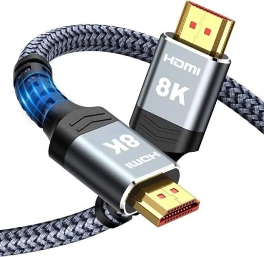 8K Fiber Optic HDMI Cable 40FT – 2.1 Unidirectional 48Gbps – Grey – 40FT