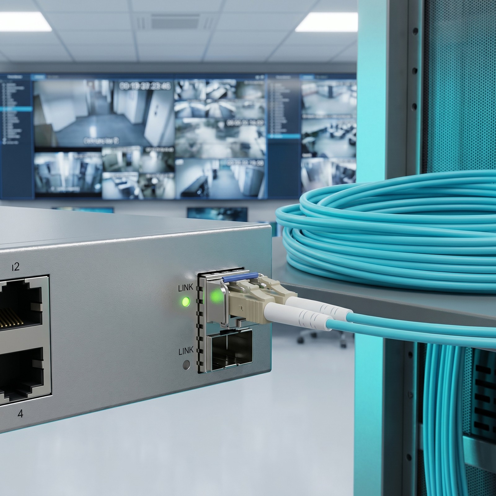OM3 LC to LC Fiber Optic Patch Cable Multimode Duplex 50/125 Aqua LC-LC