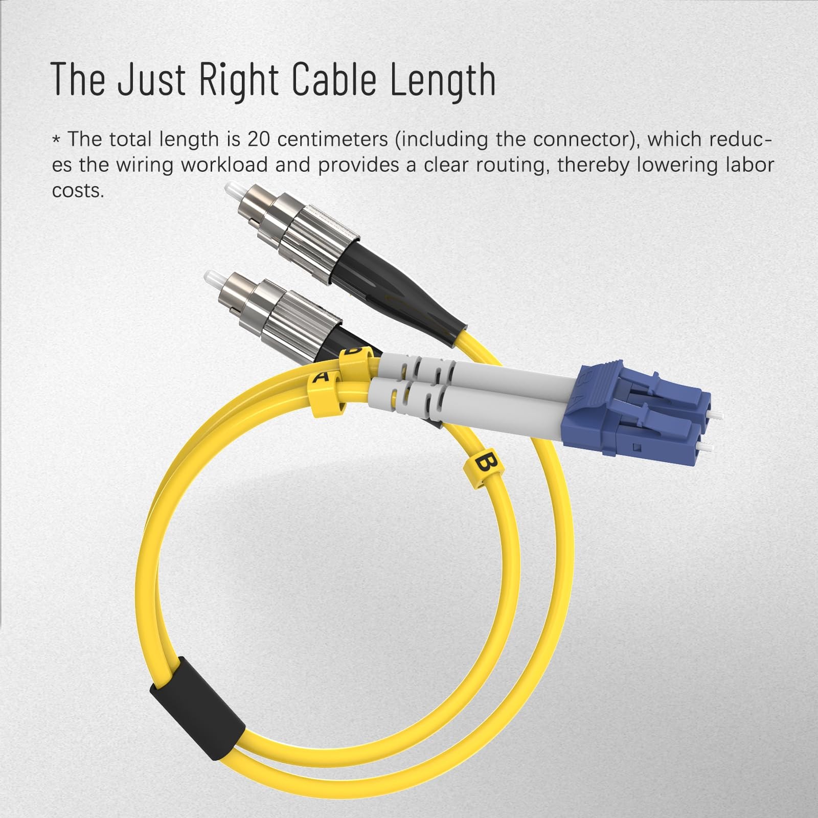 1ft. LC to FC Fiber Optic Adapter Cable, Singlemode 9/125 Duplex Male to Fema…