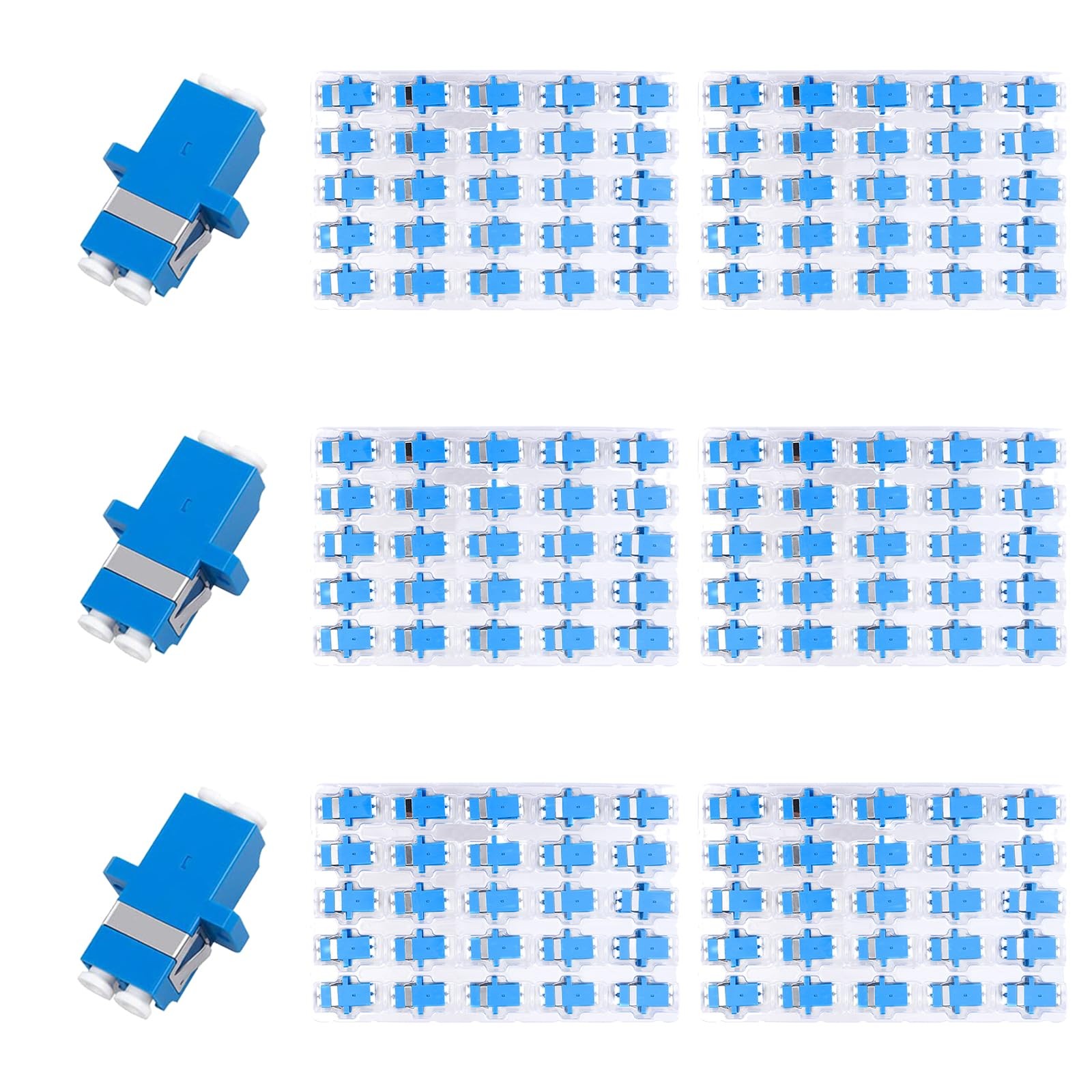 fyboptwu 150pcs LC Duplex SM Fiber Optic Adapter