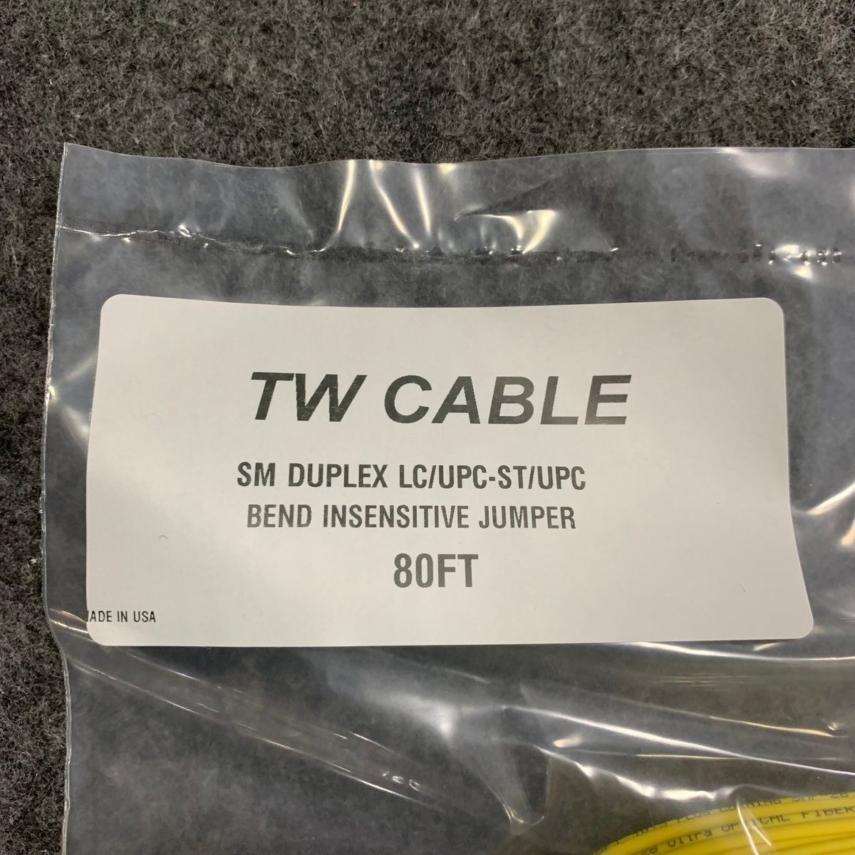 TW CABLE 80 ft. Single Mode Duplex Jumper Cable, Yellow