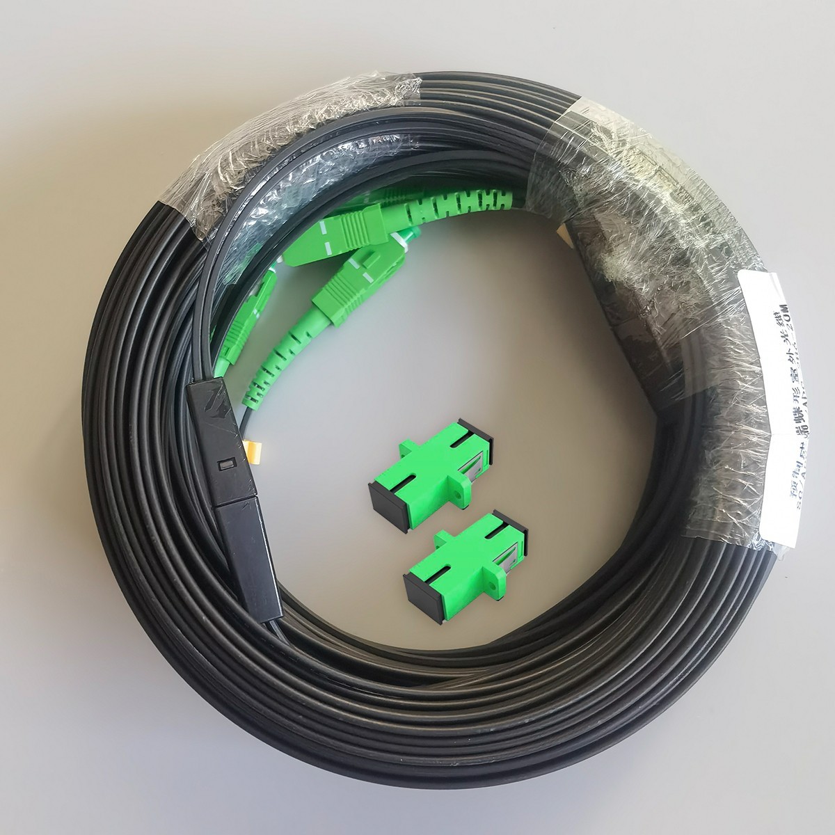 Outdoor Single Mode Double Core Optical Fiber Drop Cable SC/APC-SC/APC 20M-120M