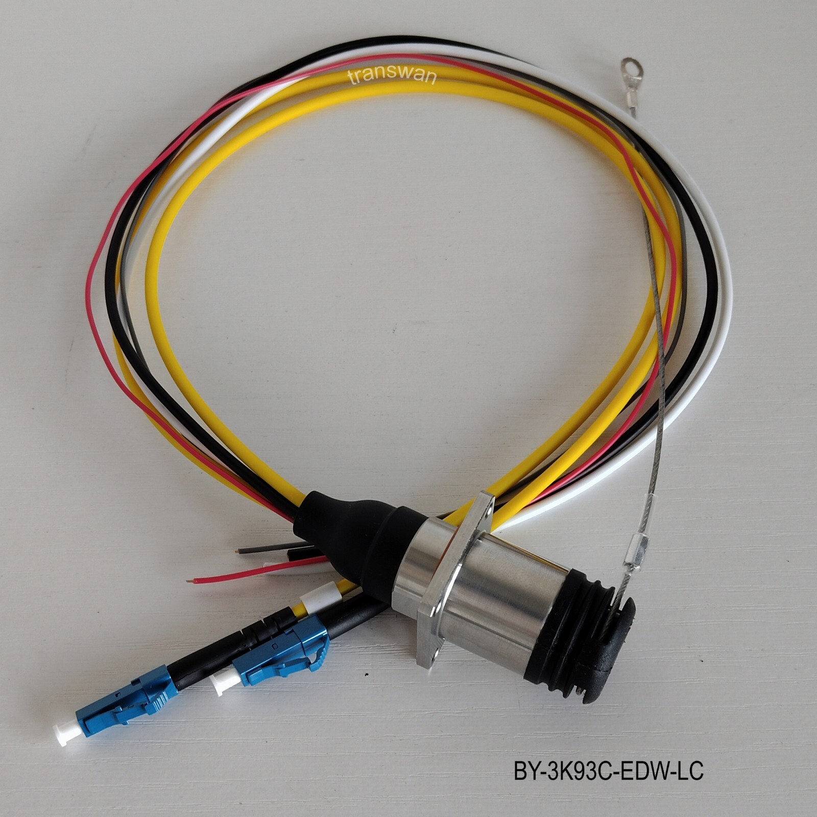 SMPTE311M Hybrid 3K93C Connector EDW with Tails 2 x SM Fibers & 4 x Wires