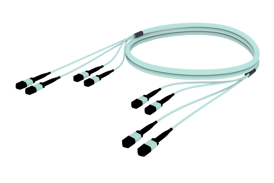 Commscope 30ft MPO 12-Fiber (F to F) x4 OFNP LSZH Fiber Optic FGXMPMPAH-MBF030