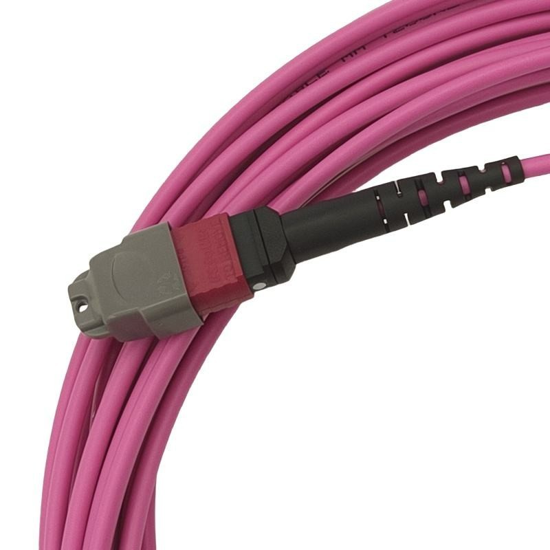 12 Fibers OM4 50/125 multimode Fiber Cable MPO Female to MPO Female Patch Cord