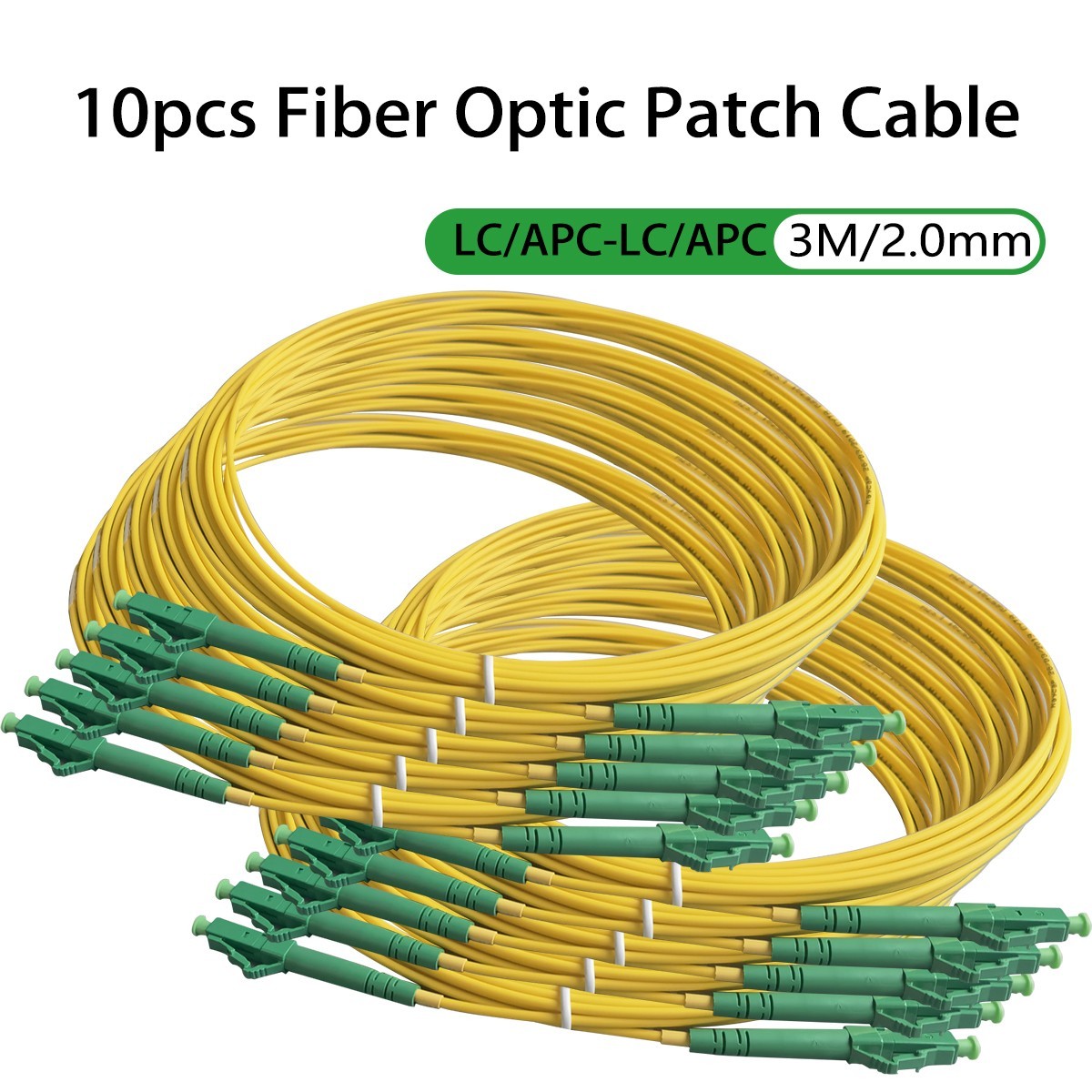 1/2/3/5/10pcs Fiber Optic Cable 3M 2.0mm LSZH G657A2 Single Mode LC/APC-LC/APC