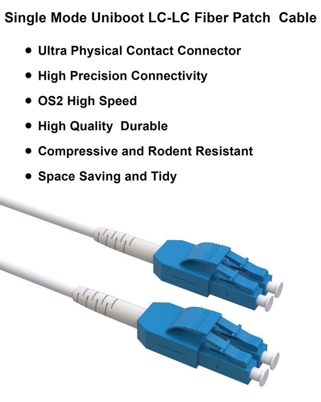 Armored Uniboot Fiber Optic Patch Cable 20M 65FT LC to LC Single Mode SMF