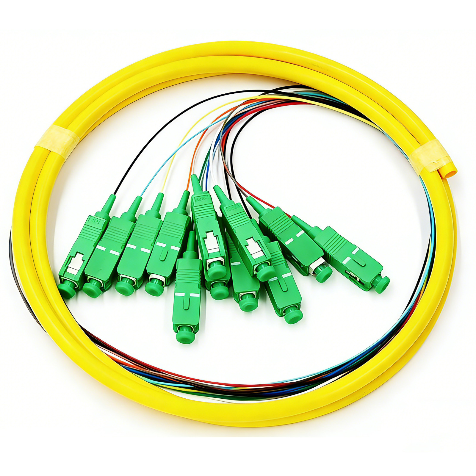 1M 12 Fiber SC LC FC ST APC SingleMode Bunch Fiber Optic Pigtail SM 9/125 Pigtai