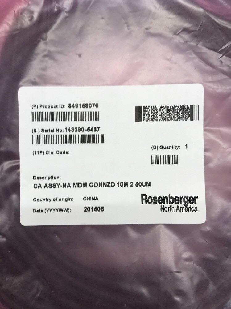 1 Rosenberger 10m (32.81′) 50um Fiber Optic Cable Assembly 849158076