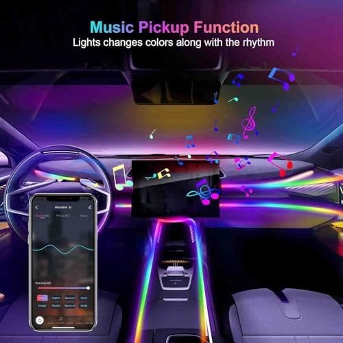 Acrylic Interior Car LED Lights with Wireless APP 6 in Dreamcolor 6 in 1
