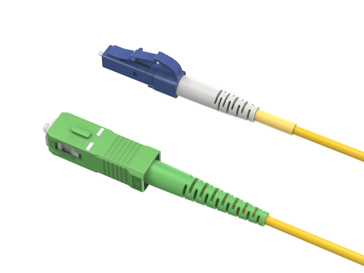 3m OS2 LC/UPC TO SC/APC Simplex Corning Fiber Optic Cable SingleMode 9/125 OF…