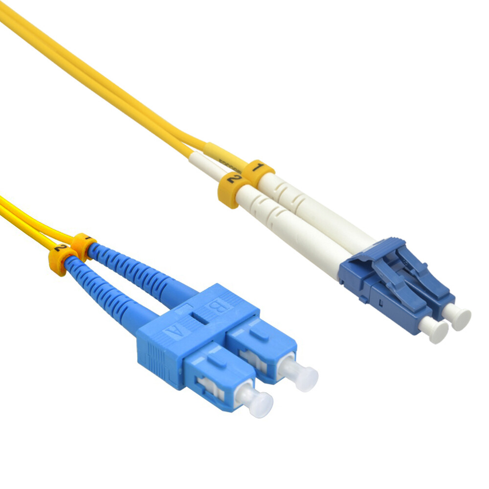 SC to LC Singlemode Duplex 9/125 Fiber Optic Jumper Patch Cable 1M/2M/3M/5M/10M