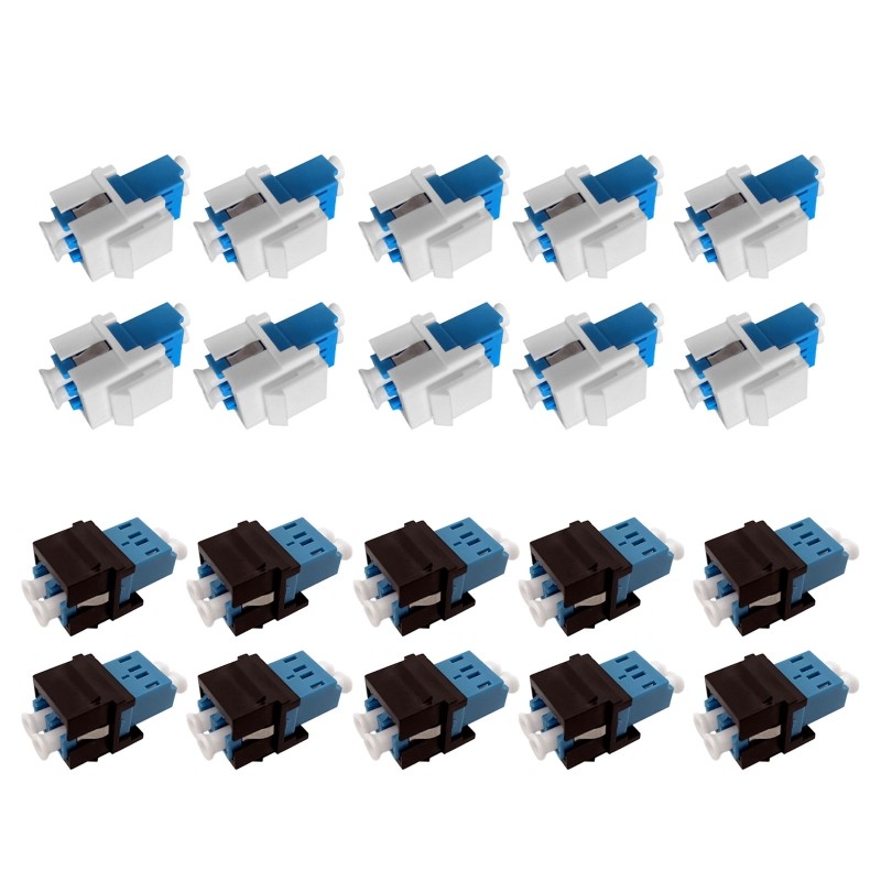 10Pack Fiber Keystone Jacks Snap Fitting Duplex LC Connector Jacks Adapter