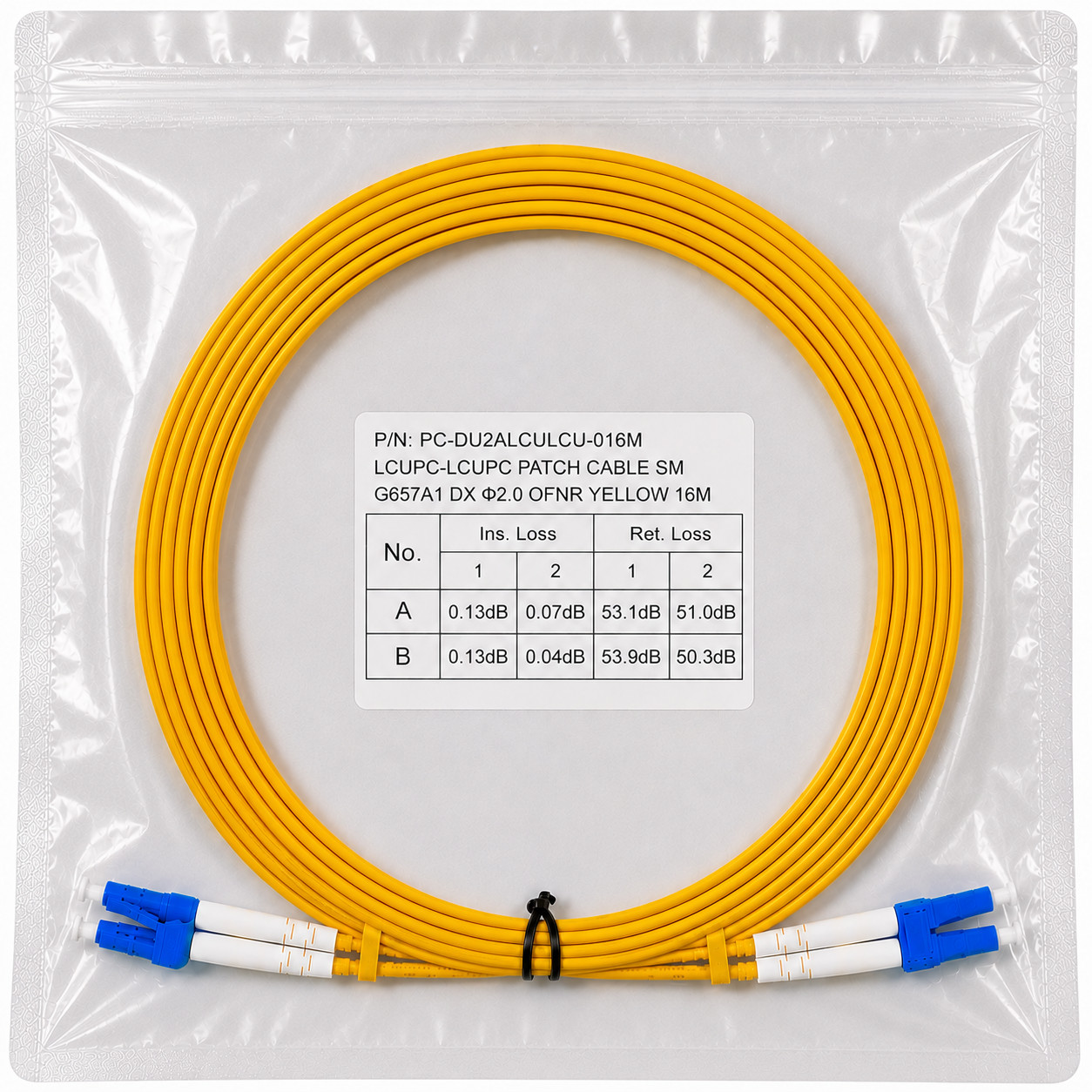(24) 16 Meter LC/UPC – LC/UPC Duplex Fiber Patch Jumper OS2 SMF Singlemode Cable