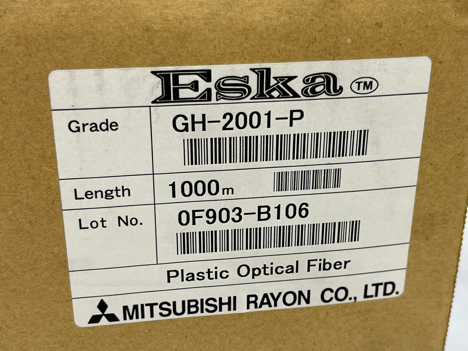 Mitsubishi Eska GH-2001-P Plastic Optical Fiber 1000 M .5x1mm Fiberoptic NOS