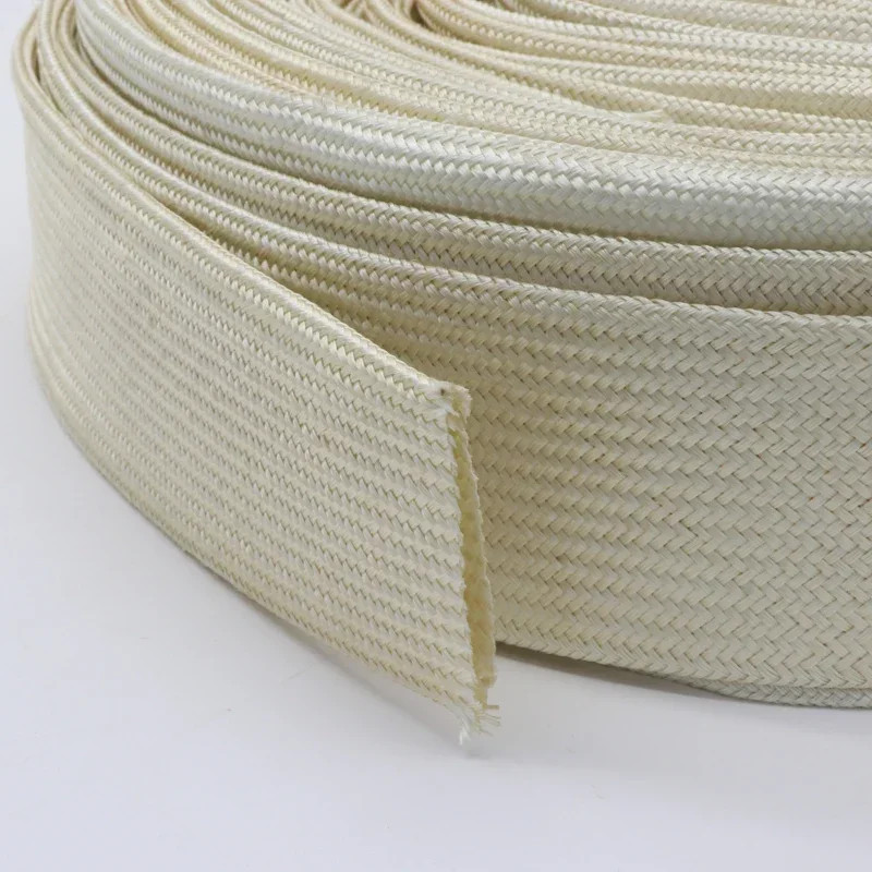 1M-5M Braided Fiberglass Sleeve High Temp Resistant Tube Chemical Glass Fiber