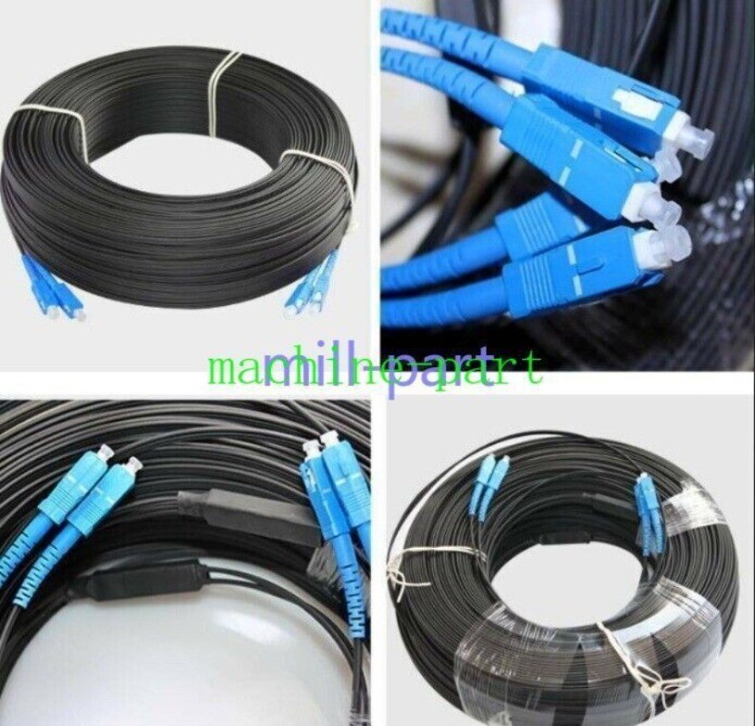 50m/100m Fiber Optic Cable Jumper Outdoor SC Duplex FTTH Drop Patch Cord SC – SC