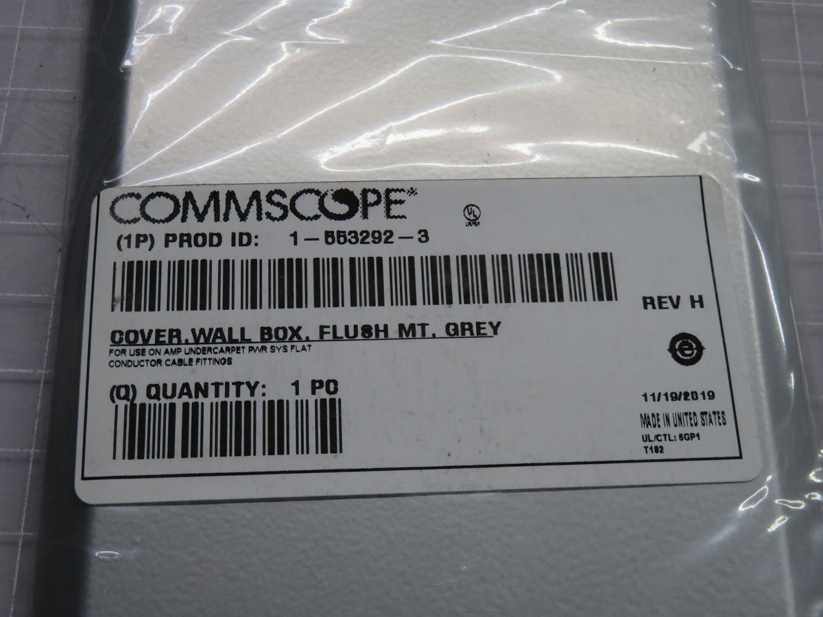 LOT OF 29 COMMSCOPE 1-553292-3 COVER WALL BOX FLUSH MT GREY T266986