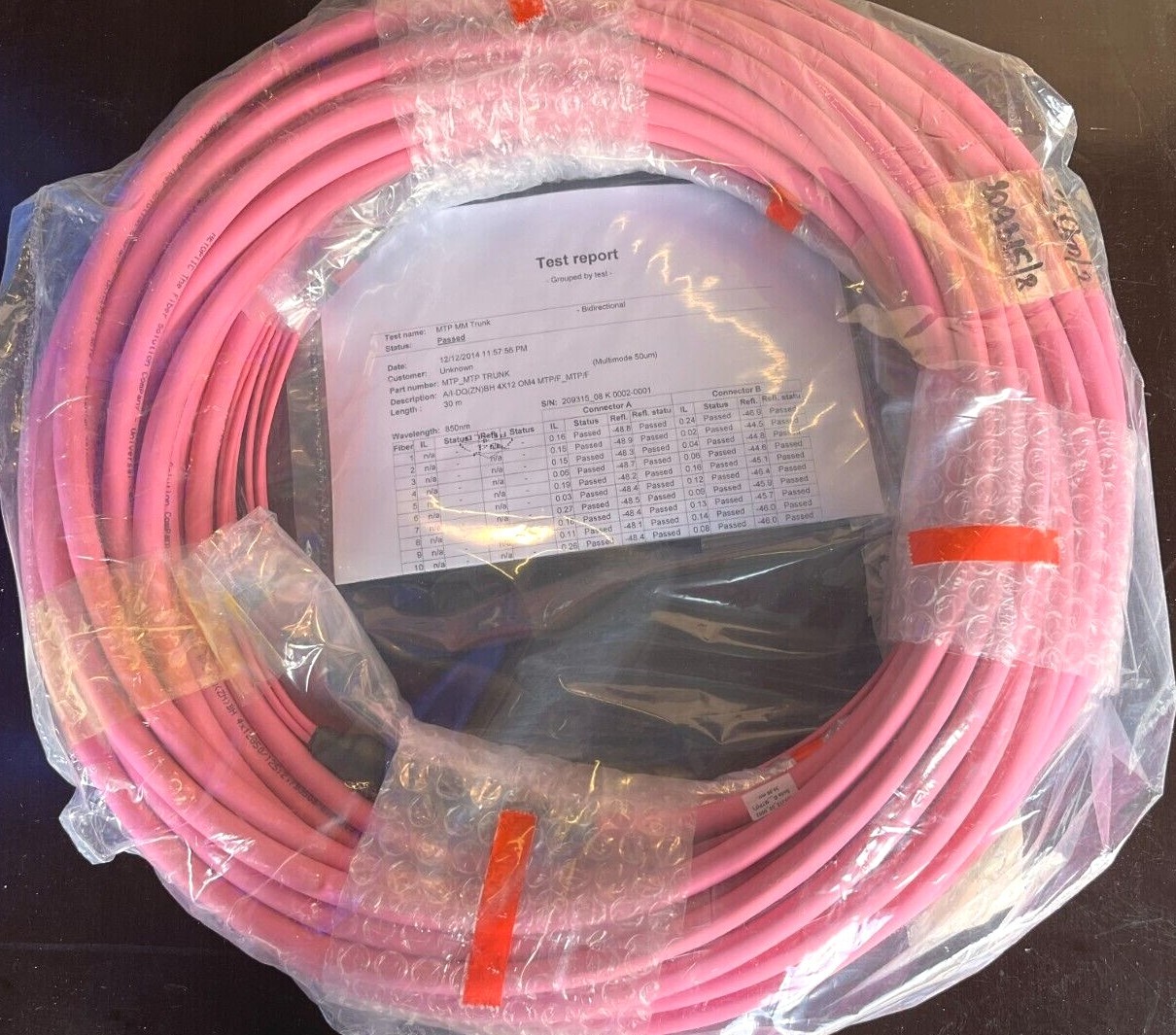 LWL Glasfaserkabel MPO MTP/M 4×12 Faser OM4 30-65m – Neu inkl. MwSt-u.Rechnung