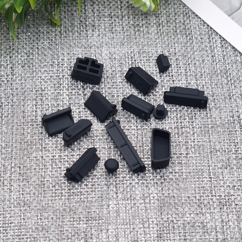 13pcs Laptop Dust Plug Set Headphone Jack USB RJ45 SATA HDMI VGA SD dust Cover