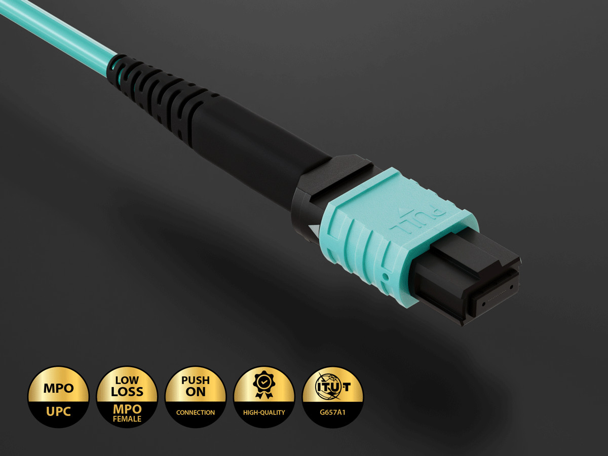 7m OM4 MPO TO MPO 12 Fibers Corning Fiber Trunk Cable Type B Multimode 50/125…