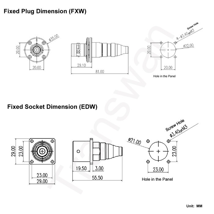SMPTE311M 3K93C FXW & EDW with Tails 2 x SM Fibers & 5 x Wires, 5th GND (Green)