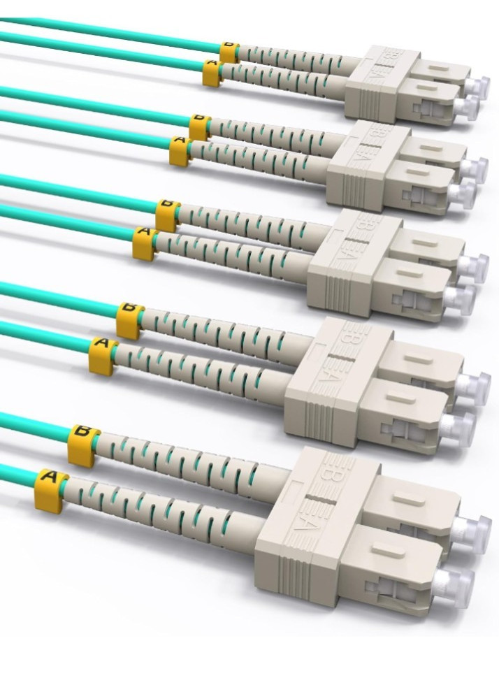5 Pack 1M OM3 LC to LC Fiber Patch Cable 10/40Gb Duplex 50/125um Multimode