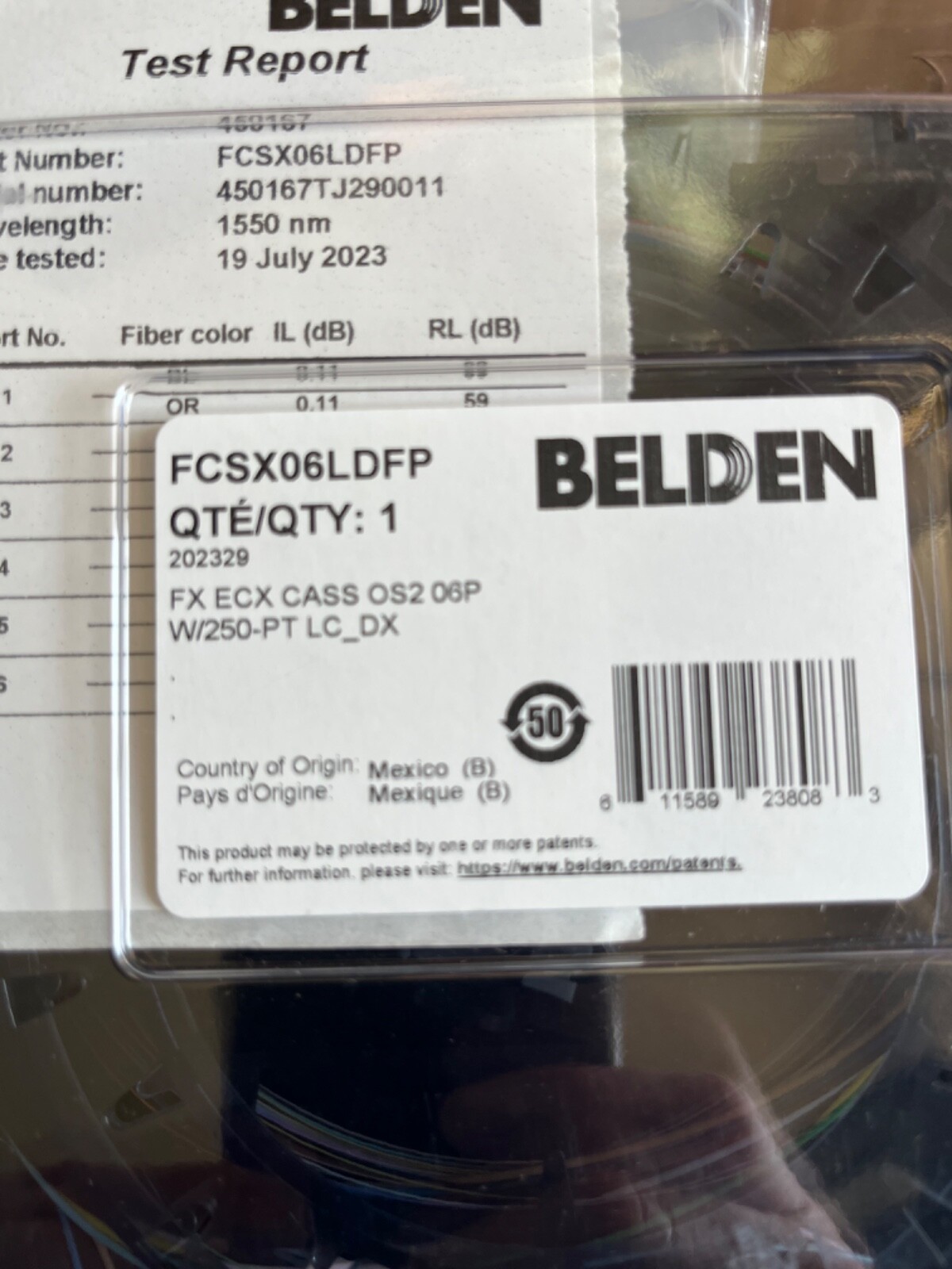 Belden FCSX06LDFP Fiber Cassette OS2 06P LC