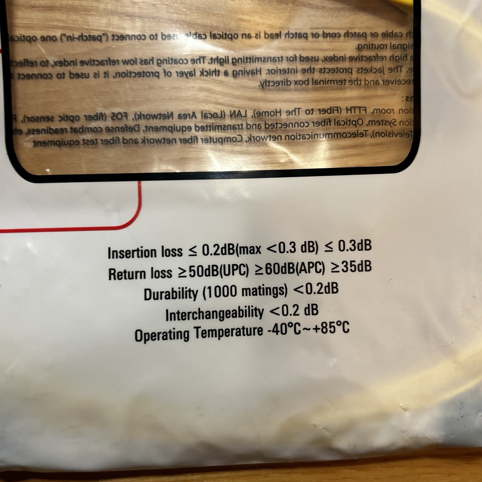 Fiberstore LC–LC Simplex Single Mode 9/125 Fiber Optic Patch Cable – NEW in Bag